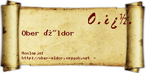 Ober Áldor névjegykártya